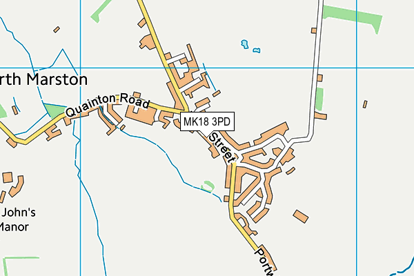 MK18 3PD map - OS VectorMap District (Ordnance Survey)