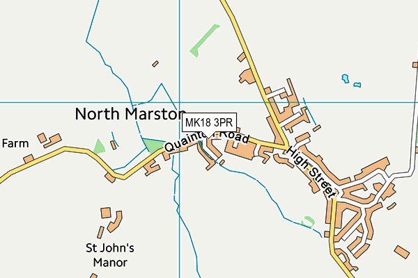 MK18 3PR map - OS VectorMap District (Ordnance Survey)