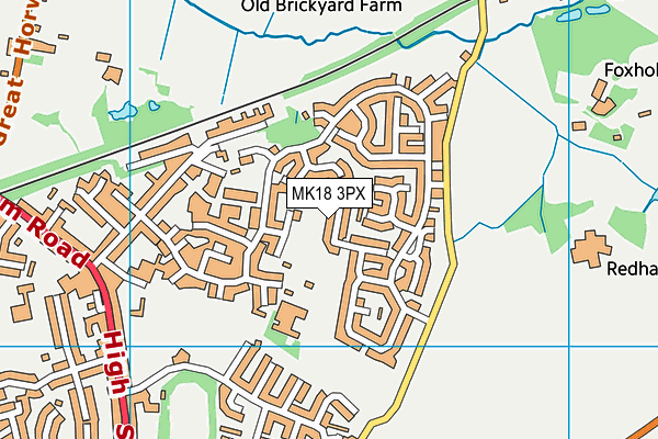 MK18 3PX map - OS VectorMap District (Ordnance Survey)