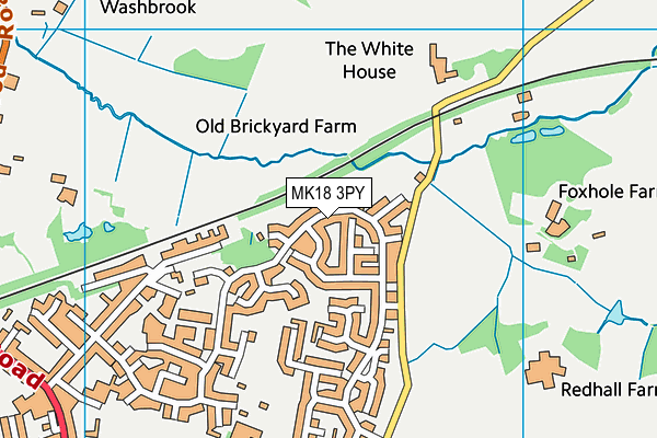 MK18 3PY map - OS VectorMap District (Ordnance Survey)