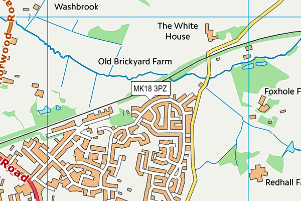 MK18 3PZ map - OS VectorMap District (Ordnance Survey)