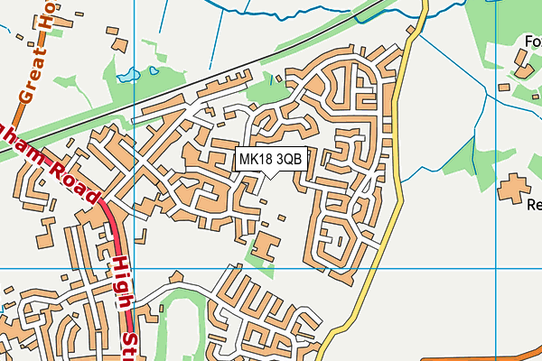 MK18 3QB map - OS VectorMap District (Ordnance Survey)