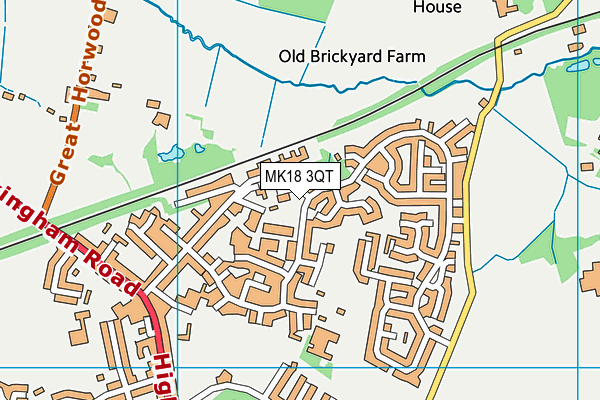 MK18 3QT map - OS VectorMap District (Ordnance Survey)