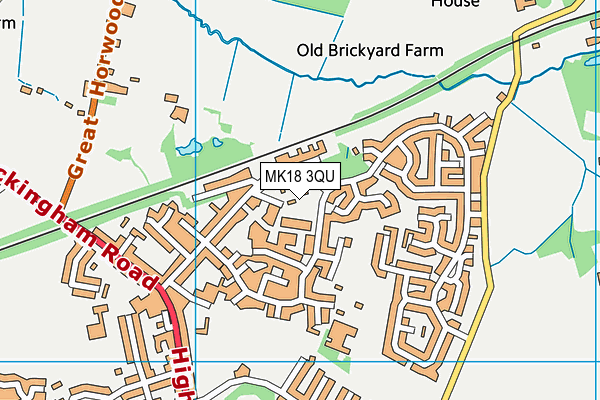 MK18 3QU map - OS VectorMap District (Ordnance Survey)