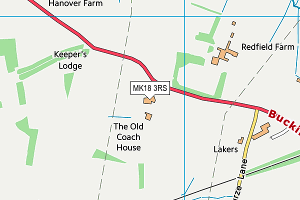 MK18 3RS map - OS VectorMap District (Ordnance Survey)