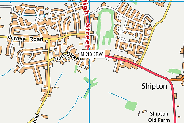 MK18 3RW map - OS VectorMap District (Ordnance Survey)