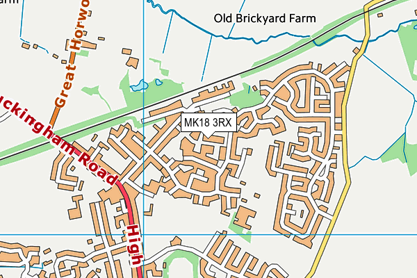 MK18 3RX map - OS VectorMap District (Ordnance Survey)