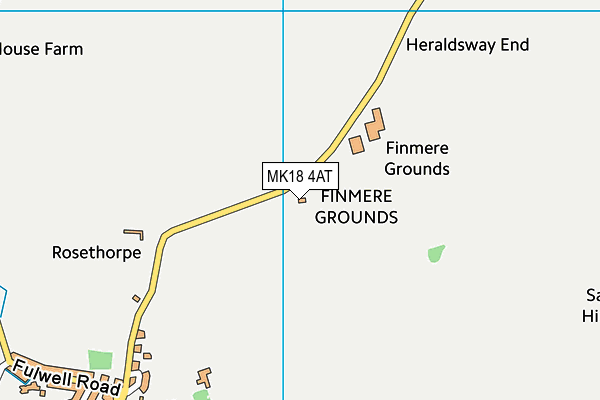 Finmere Playing Fields map (MK18 4AT) - OS VectorMap District (Ordnance Survey)