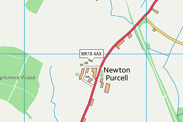 MK18 4AX map - OS VectorMap District (Ordnance Survey)