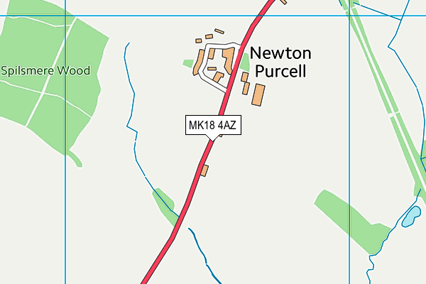 MK18 4AZ map - OS VectorMap District (Ordnance Survey)
