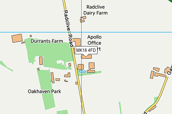 MK18 4FD map - OS VectorMap District (Ordnance Survey)