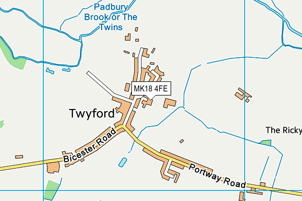 MK18 4FE map - OS VectorMap District (Ordnance Survey)