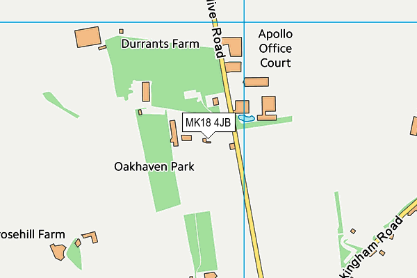 MK18 4JB map - OS VectorMap District (Ordnance Survey)