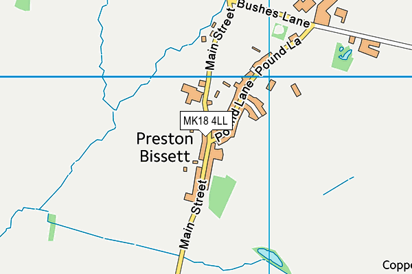 Preston Bissett Cricket Club map (MK18 4LL) - OS VectorMap District (Ordnance Survey)