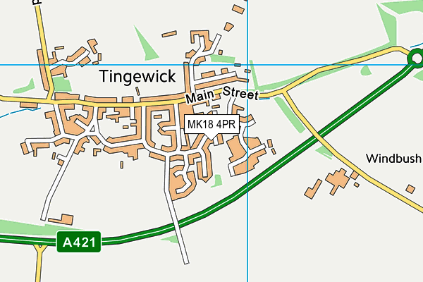 MK18 4PR map - OS VectorMap District (Ordnance Survey)