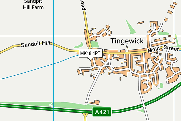 MK18 4PT map - OS VectorMap District (Ordnance Survey)