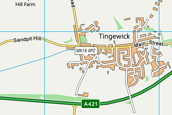 MK18 4PZ map - OS VectorMap District (Ordnance Survey)