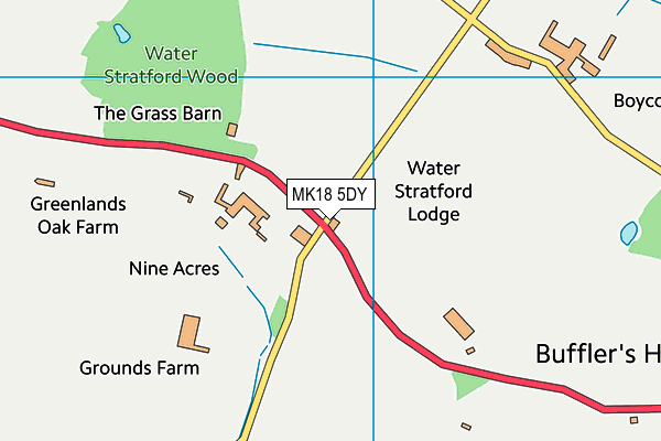 MK18 5DY map - OS VectorMap District (Ordnance Survey)