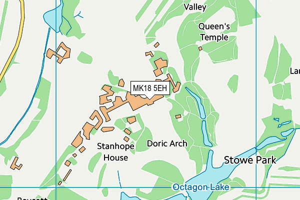 Stowe School map (MK18 5EH) - OS VectorMap District (Ordnance Survey)