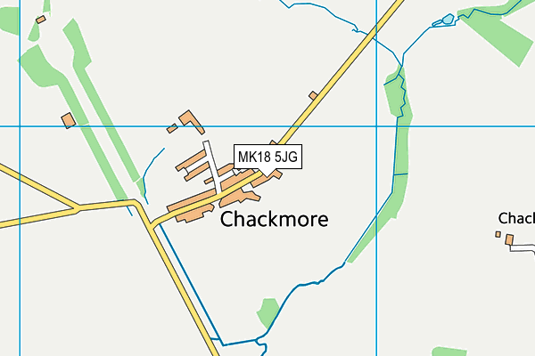 Radclive-cum-chackmore Parish Hall map (MK18 5JG) - OS VectorMap District (Ordnance Survey)