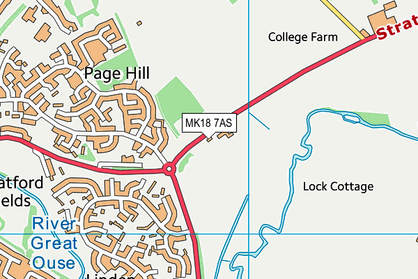 MK18 7AS map - OS VectorMap District (Ordnance Survey)