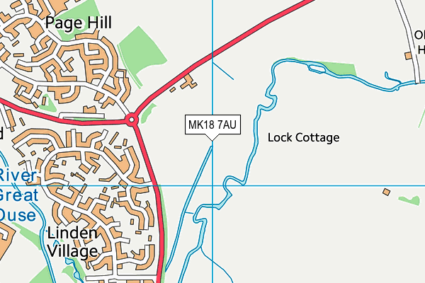 MK18 7AU map - OS VectorMap District (Ordnance Survey)