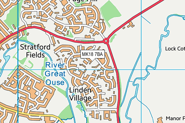 MK18 7BA map - OS VectorMap District (Ordnance Survey)