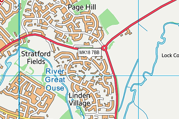 MK18 7BB map - OS VectorMap District (Ordnance Survey)