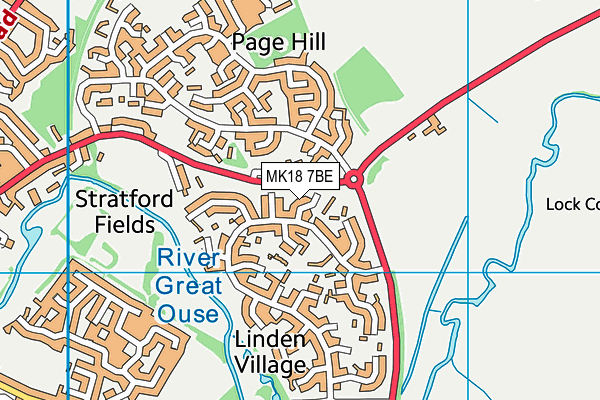 MK18 7BE map - OS VectorMap District (Ordnance Survey)