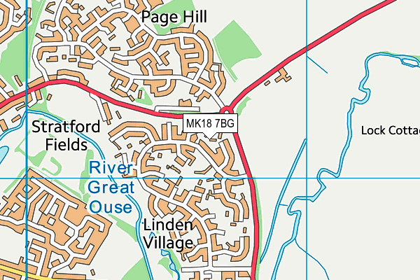 MK18 7BG map - OS VectorMap District (Ordnance Survey)