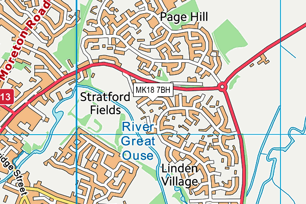 MK18 7BH map - OS VectorMap District (Ordnance Survey)