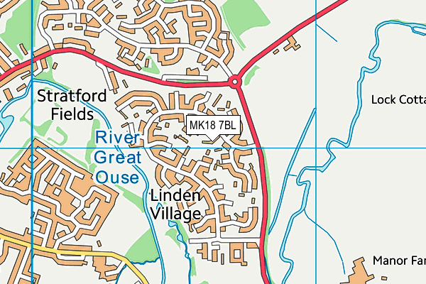 MK18 7BL map - OS VectorMap District (Ordnance Survey)