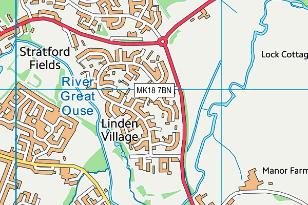 MK18 7BN map - OS VectorMap District (Ordnance Survey)