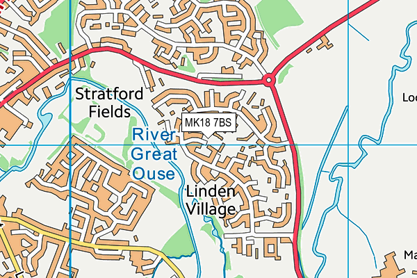 MK18 7BS map - OS VectorMap District (Ordnance Survey)