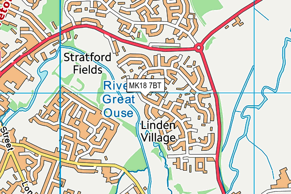 MK18 7BT map - OS VectorMap District (Ordnance Survey)