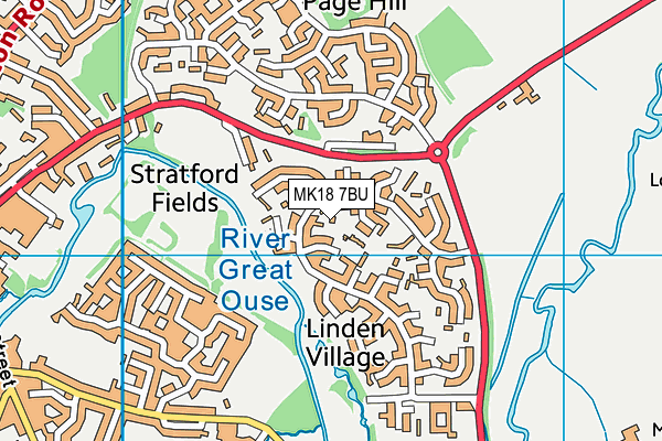 MK18 7BU map - OS VectorMap District (Ordnance Survey)