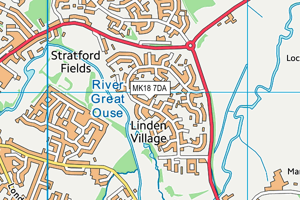 MK18 7DA map - OS VectorMap District (Ordnance Survey)