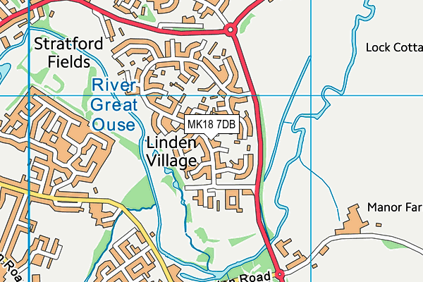 MK18 7DB map - OS VectorMap District (Ordnance Survey)