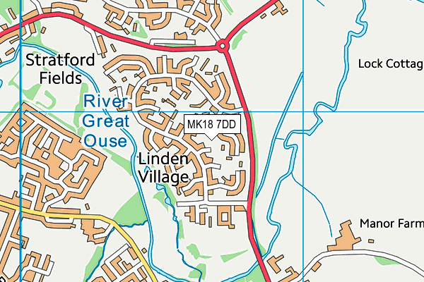 MK18 7DD map - OS VectorMap District (Ordnance Survey)