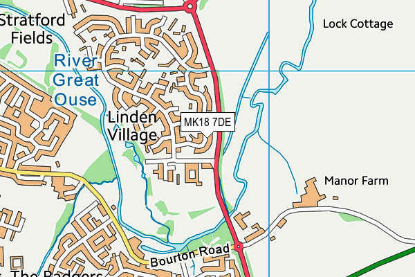 MK18 7DE map - OS VectorMap District (Ordnance Survey)