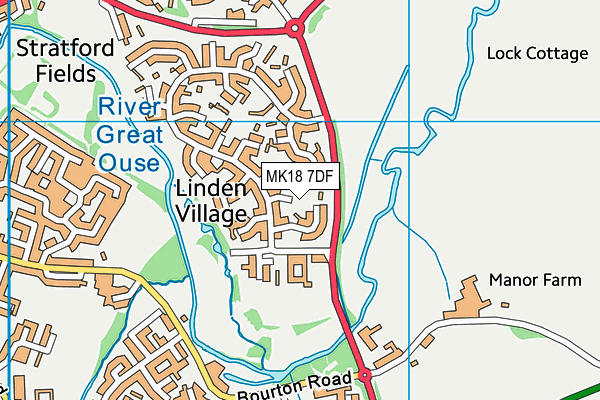 MK18 7DF map - OS VectorMap District (Ordnance Survey)