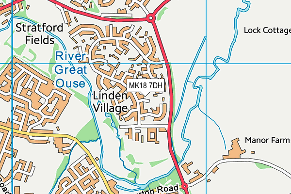 MK18 7DH map - OS VectorMap District (Ordnance Survey)