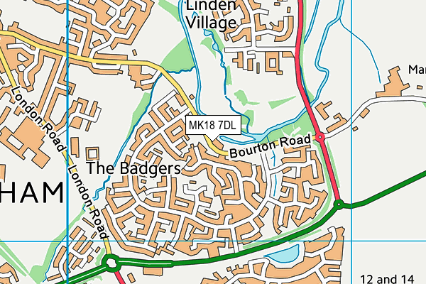 Bourton Mill Health & Leisure Club (Buckingham) (Closed) map (MK18 7DL) - OS VectorMap District (Ordnance Survey)