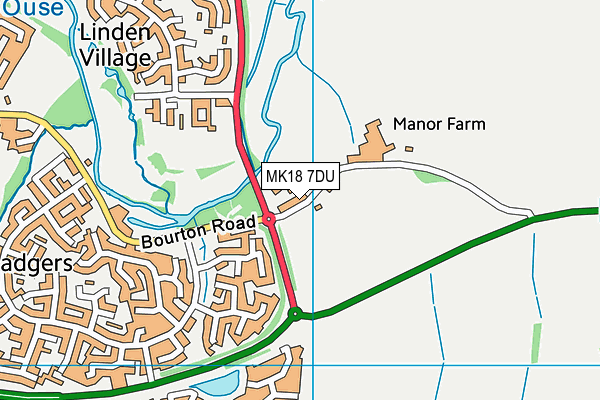 MK18 7DU map - OS VectorMap District (Ordnance Survey)