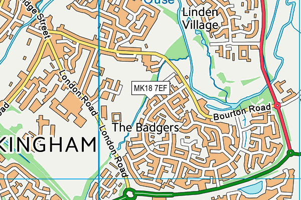 MK18 7EF map - OS VectorMap District (Ordnance Survey)