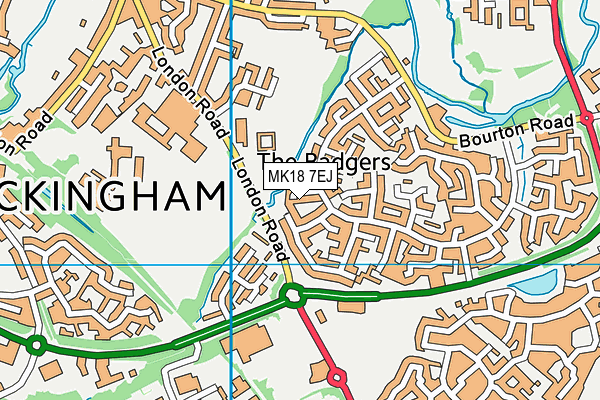 MK18 7EJ map - OS VectorMap District (Ordnance Survey)