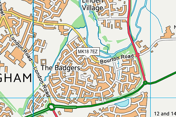 MK18 7EZ map - OS VectorMap District (Ordnance Survey)