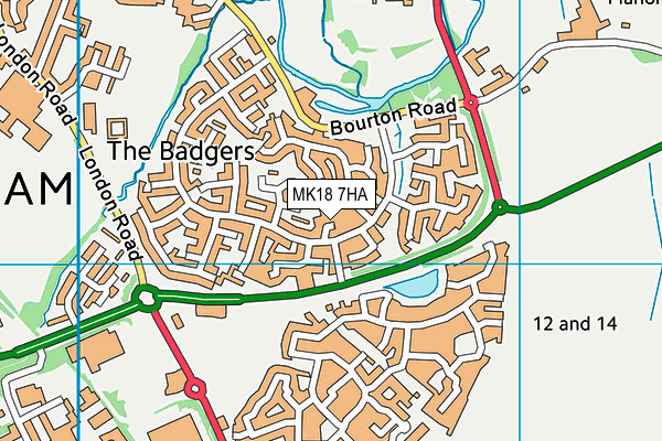 MK18 7HA map - OS VectorMap District (Ordnance Survey)