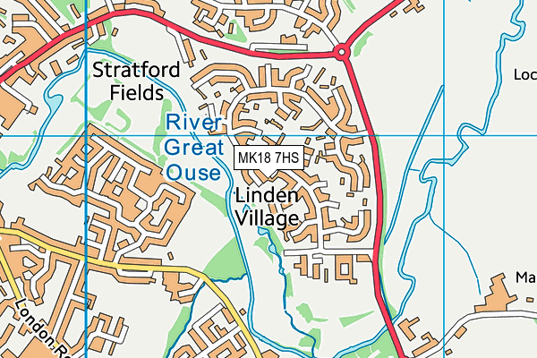 MK18 7HS map - OS VectorMap District (Ordnance Survey)