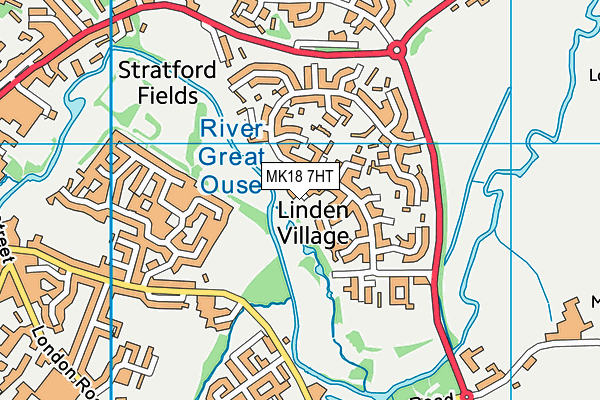 MK18 7HT map - OS VectorMap District (Ordnance Survey)